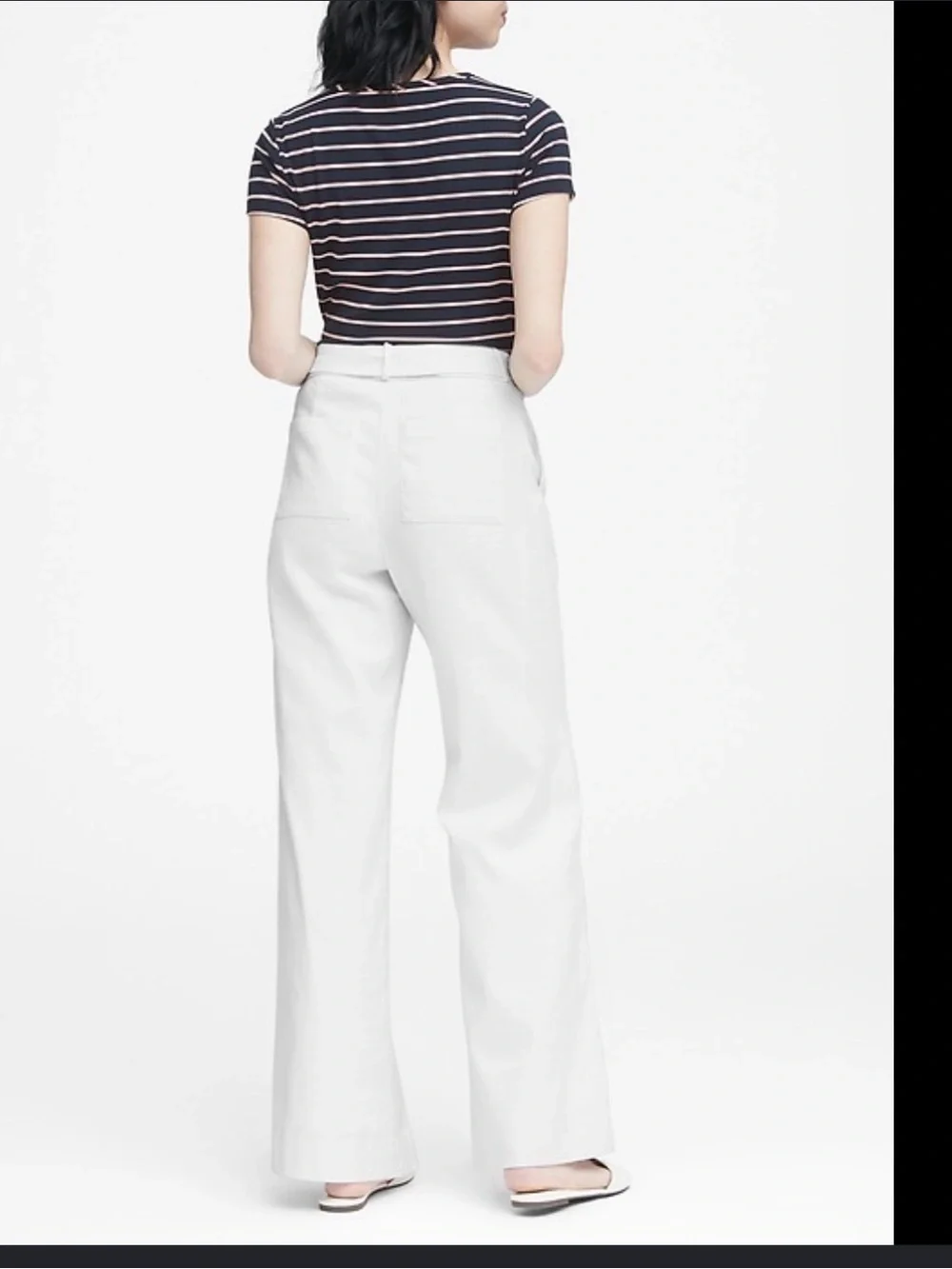 Banana Republic Wide Leg High Rise Linen Blend Pant Women’s Size 8 Off White KK